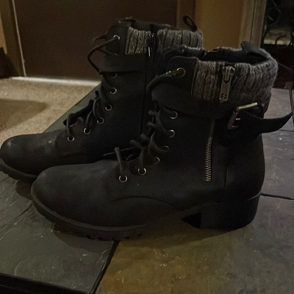Size 8 , Skechers brand black boots, worn once